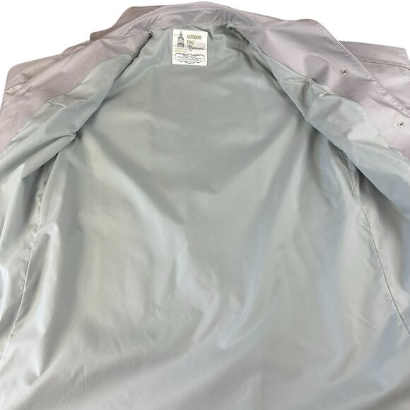 London Fog Maincoats Women Sze 14 Bluish Gray Belted Weather Classic Trench Coat - Picture 9 of 12